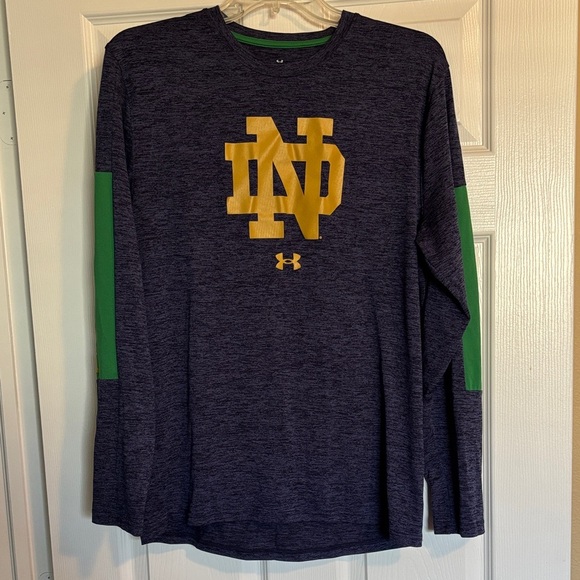 Under Armour Norte Dame men’s blue long sleeve athletic shirt size medium - Picture 1 of 10